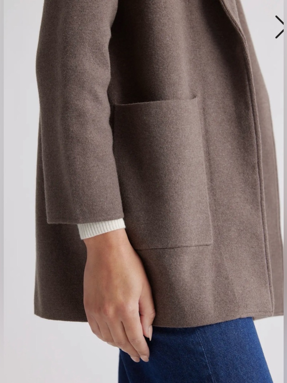 QUINCE 100% Organic Cotton Knit Blazer Heather Brown XS - Picture 2 of 11